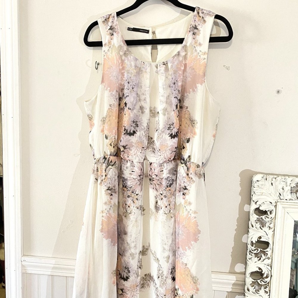 Maurices white floral dress 1X.